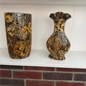 Animal Print Vase Set
